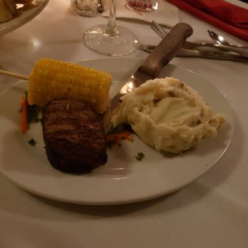 Junior's - Wifes filet half, corn and mashed potatoes - American Near Me - Oklahoma City, Oklahoma Junior's - Wifes filet half, corn and mashed potatoes - American Near Me - Oklahoma City, Oklahoma