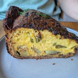 The Rose - Quiche with goat cheese and seasonal veggies. Crust and top were burnt. Not slightly toasted, burnt.