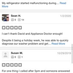 Appliance Doctor - Reviews that Yelp won't post!