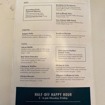 SoLou - Brunch and happy hour menu - New American Near Me - Baton Rouge, Louisiana