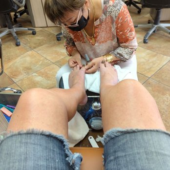 Ta Nail Salon - Male client Excellent Pedicure. Brown color A+ - Nail Salons Near Me - Tucson, Arizona