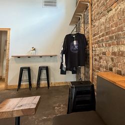 Merch, table and seating