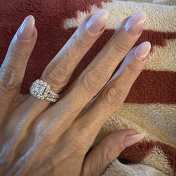 Apple Nailed It Spa - Almond shaped ombré gel builder nails with pearl chrome - Nail Salons Near Me - Gilbert, Arizona