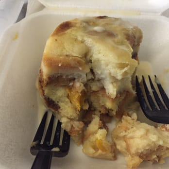 Plaza Cafe - Bread pudding with peaches!!! Yummy!!! - Breakfast & Brunch Near Me - Honolulu, Hawaii