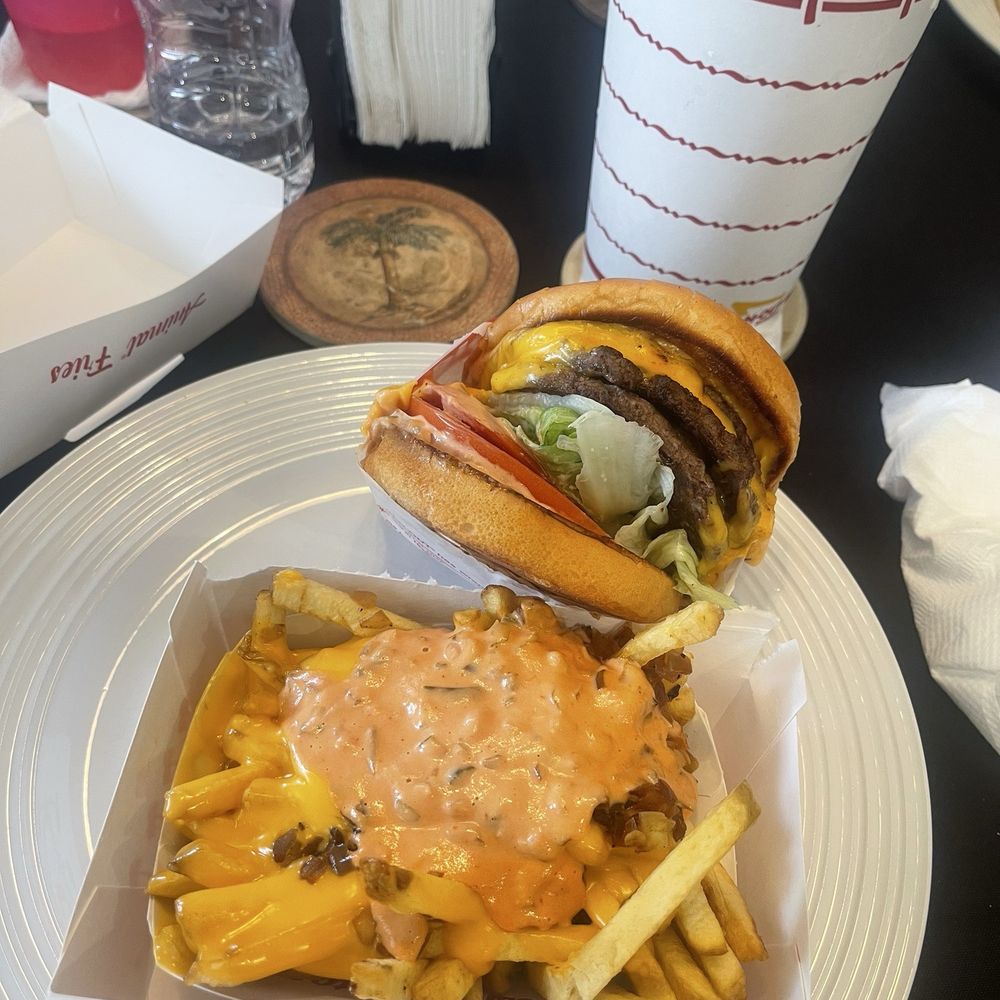 In-N-Out Burger - Animal style fries, 3x3, & an Xlg iced tea - Fast Food Near Me - Orange, California In-N-Out Burger - Animal style fries, 3x3, & an Xlg iced tea - Fast Food Near Me - Orange, California