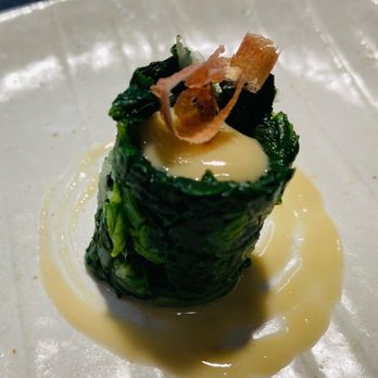 Aina Kauai Restaurant - Ohitashi- Blanched greens, macadamia sauce and katsuobushi - New American Near Me - Kapaʻa, Hawaii Aina Kauai Restaurant - Ohitashi- Blanched greens, macadamia sauce and katsuobushi - New American Near Me - Kapaʻa, Hawaii