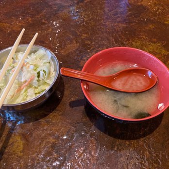 Wasabi - House Saladcans Miso soup - Sushi Bars Near Me - San Antonio, Texas
