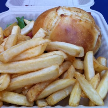 The Atrium Café - Spicy Chicken Burger with Fries - American Near Me - Bellevue, Washington The Atrium Café - Spicy Chicken Burger with Fries - American Near Me - Bellevue, Washington