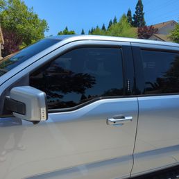Nicely matching the front windows to the rear factory tint! Nicely matching the front windows to the rear factory tint!