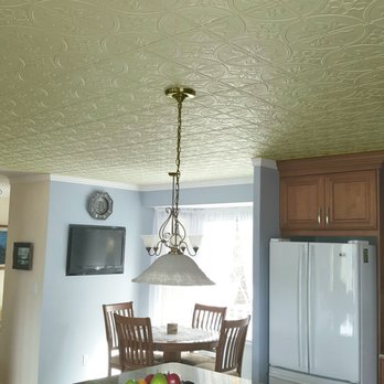 Great Diy Home Bar Make Over Easily Paintable Faux Tin Ceiling