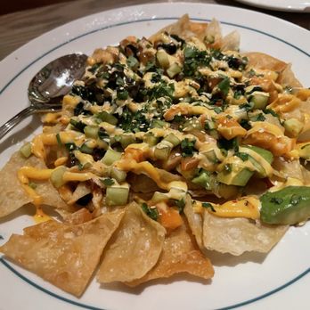 Summer House - Salmon Poké Nachos* - New American Near Me - Las Vegas, Nevada Summer House - Salmon Poké Nachos* - New American Near Me - Las Vegas, Nevada