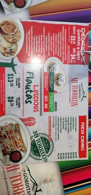 Menu photo 2 Gorditas Mi Torreon San Antonio, TX