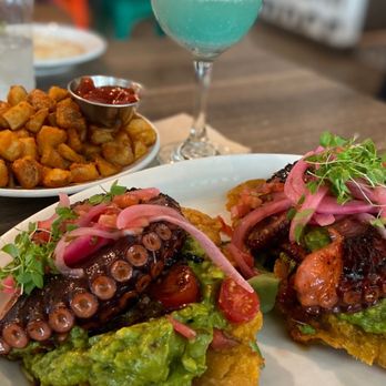 Bistro Cafe - Octopus Tostones - Breakfast & Brunch Near Me - Miami, Florida Bistro Cafe - Octopus Tostones - Breakfast & Brunch Near Me - Miami, Florida