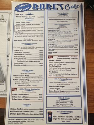 Menu photo 4 Babe's Cafe Cohoes, NY
