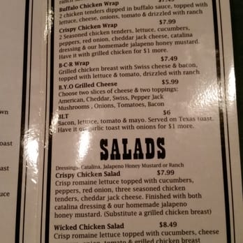 Clubhouse Bar & Grill - a menu for salads - Bars Near Me - Ringle, Wisconsin