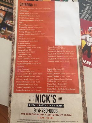 Menu photo 2 Nick's Pizza & Ice Cream Armonk, NY Menu photo 2 Nick's Pizza & Ice Cream Armonk, NY