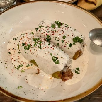 Lokma - Zucchini dolmas: Stuffed zucchini with ground beef, rice, tomatoes & garlic yogurt - Mediterranean Near Me - San Francisco, California Lokma - Zucchini dolmas: Stuffed zucchini with ground beef, rice, tomatoes & garlic yogurt - Mediterranean Near Me - San Francisco, California