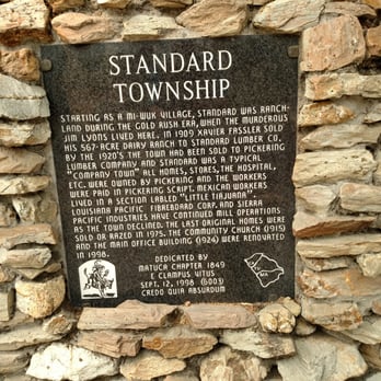 The Standard Pour - Historic township information on a plaque in front of The Standard Pour. - Salad Near Me - Sonora, California The Standard Pour - Historic township information on a plaque in front of The Standard Pour. - Salad Near Me - Sonora, California