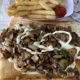 Philly cheesesteak and fries Philly cheesesteak and fries