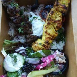 Really great food, I believe it's the owner and she is super friendly. I got the mixed kebob plate