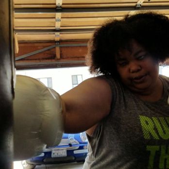 Cristina Solorio - Doing boxing drills in Cristina's gym. - Trainers Near Me
