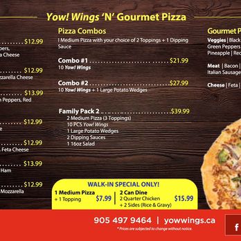 Yow! Wings - Menu - Chicken Wings Near Me - Brampton, Ontario
