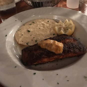 Boars Head Grill - Blackened mahi-mahi and cheddar grits. I thought it was perfectly cooked and well seasoned! - Seafood Near Me - Savannah, Georgia