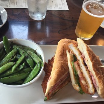 Big Ditch Brewing - Pork schnitzel with snap peas (so good!) - New American Near Me - Buffalo, New York Big Ditch Brewing - Pork schnitzel with snap peas (so good!) - New American Near Me - Buffalo, New York
