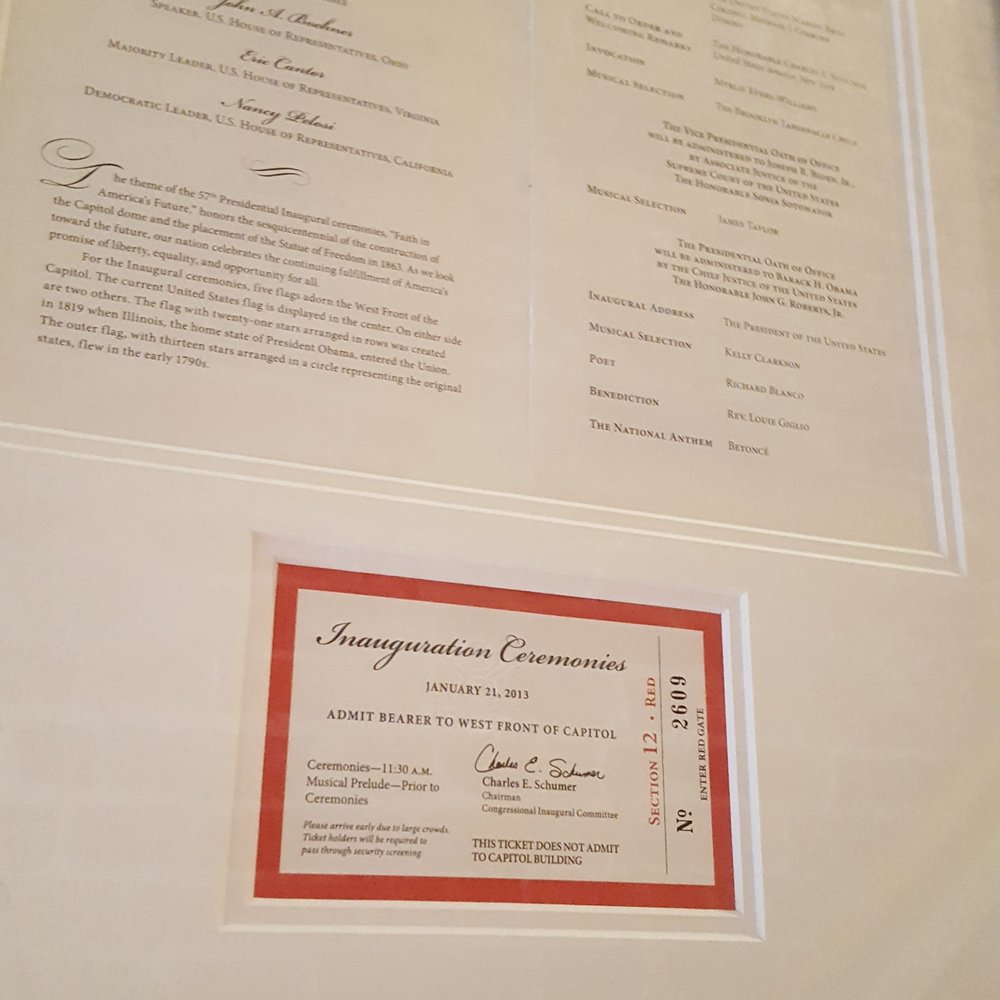 18th Street Framing - 2012 Inauguration Ticket & Program - Framing Near Me - Washington, DC, District of Columbia 18th Street Framing - 2012 Inauguration Ticket & Program - Framing Near Me - Washington, DC, District of Columbia