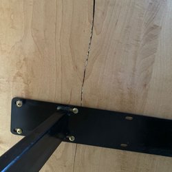 Green Mountain Tableworx - Crack bottom view headed extending beyond metal legs