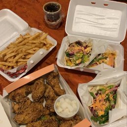 a variety of takeout food items a variety of takeout food items