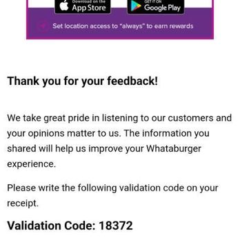 Whataburger - Email screen shot of comp #  NO PURCHASE NECESSARY - Burgers Near Me - Crossroads, Texas
