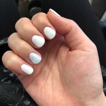 Nail Story - White gel mani - Nail Salons Near Me - Honolulu, Hawaii