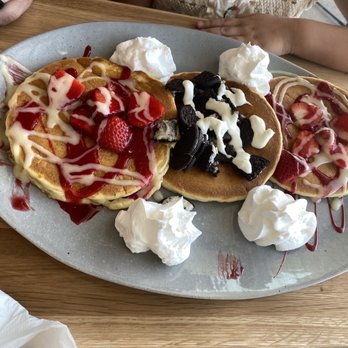 Scrambled - Pancake Flight Strawberry & Oreo - Breakfast & Brunch Near Me - Henderson, Nevada Scrambled - Pancake Flight Strawberry & Oreo - Breakfast & Brunch Near Me - Henderson, Nevada
