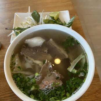 Pho G-Beef - G-Beef Special Pho - as you can see, not many garnishes. - Vietnamese Near Me - San Diego, California Pho G-Beef - G-Beef Special Pho - as you can see, not many garnishes. - Vietnamese Near Me - San Diego, California