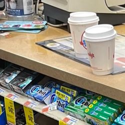 Wendy's - I prefer my coffee spilled in the register said no one ever. That's the photo from the driver!