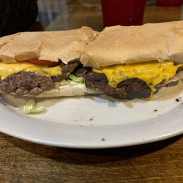 Cheeseburger po' boy