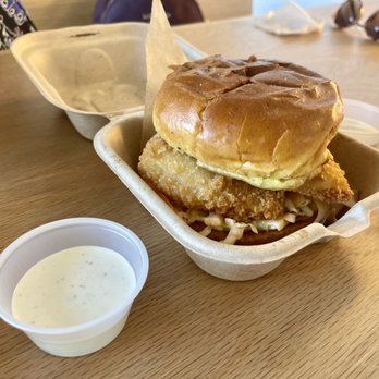 Brown Bag Seafood - Crispy Cod Sandwich - Salad Near Me - Naperville, Illinois Brown Bag Seafood - Crispy Cod Sandwich - Salad Near Me - Naperville, Illinois