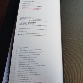Restaurant Kampa Park - Regular menu - allergen legend - Mediterranean Near Me - Prague, Puerto Rico Restaurant Kampa Park - Regular menu - allergen legend - Mediterranean Near Me - Prague, Puerto Rico