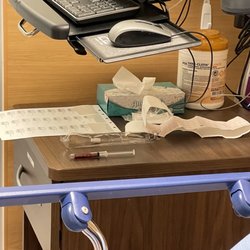 CommonSpirit St. Anthony Family Medicine Center Orchard - Syringe with blood left on the table