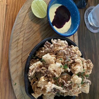 Pal'mar - Calamari with a berry balsamic dipping sauce - Seafood Near Me - Puerto Vallarta, JAL