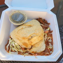 Chaco Grill - Stuffed sopapilla with carne adovada