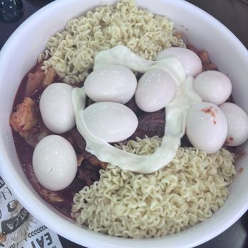 Luv Dduk - Tteokbokki w/ ramen, eggs, cheese, ribs - Korean Near Me - Cerritos, California