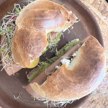 Jajajancafe - Vegan Ham sandwich on Bagel - Vegan Near Me - Mérida, YUC