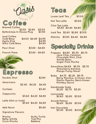 Menu photo 7 Oasis Coffee Spot New Port Richey, FL
