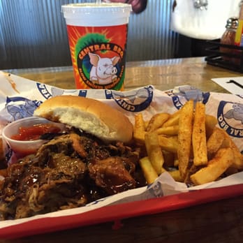 Central BBQ - Pulled pork sandwich and fries-I'm not a fan of slaw, which comes on the sandwich normally. - Barbeque Near Me - Memphis, Tennessee Central BBQ - Pulled pork sandwich and fries-I'm not a fan of slaw, which comes on the sandwich normally. - Barbeque Near Me - Memphis, Tennessee