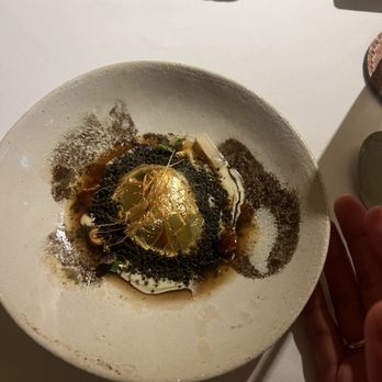 Belcanto - Poached (barely) egg with gold leaf. - Portuguese Near Me - Lisbon, 11
