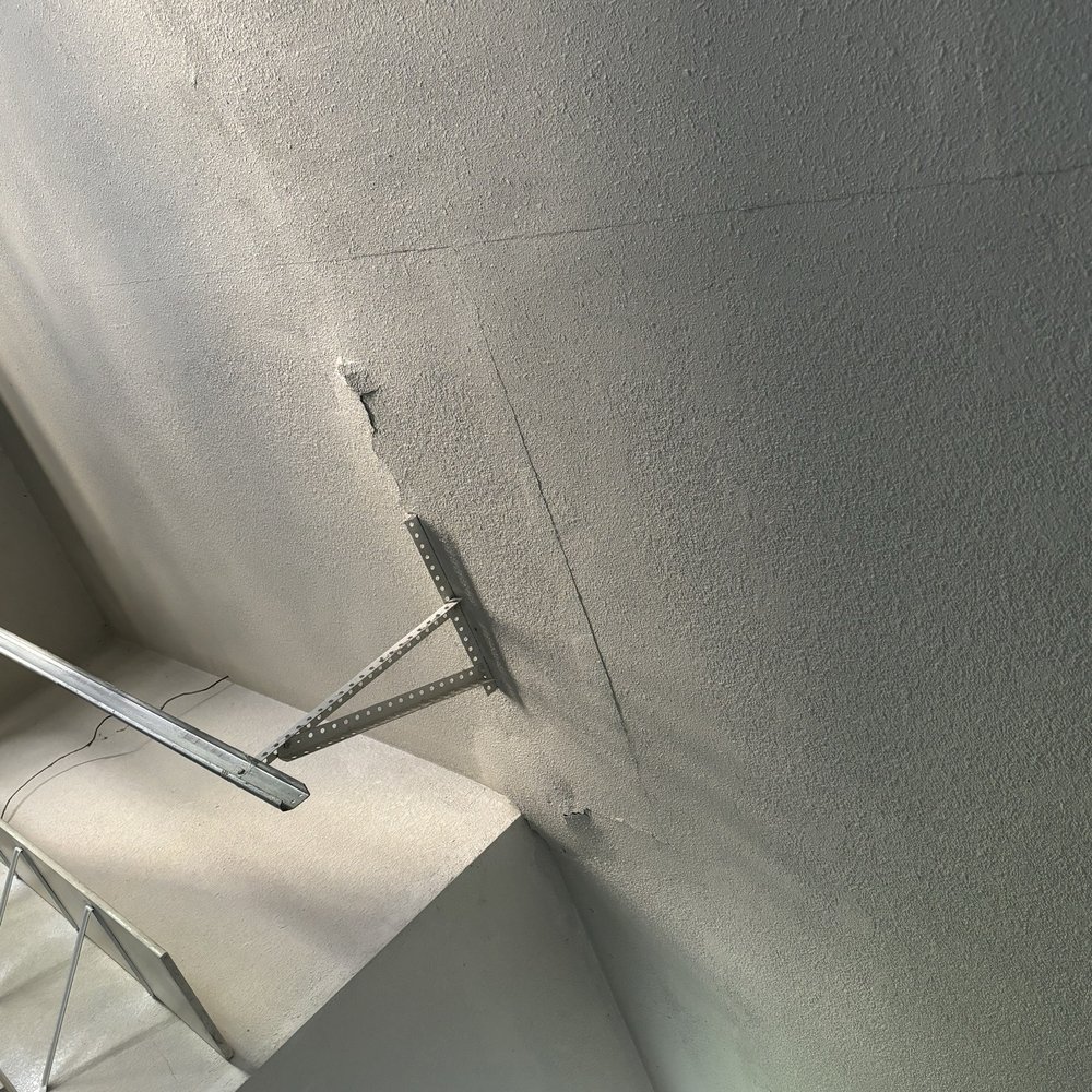 Drywall of Ceiling in the area of My garage door mount Before the A1 garage door technician came Drywall of Ceiling in the area of My garage door mount Before the A1 garage door technician came