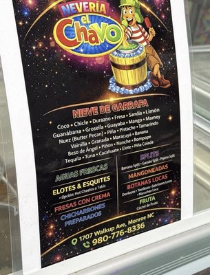 Menu photo 1 Neveria El Chavo Monroe, NC Menu photo 1 Neveria El Chavo Monroe, NC