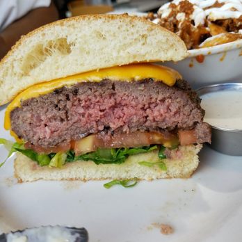The Counter - 1/2 burger cut in half cooked medium - Burgers Near Me - Honolulu, Hawaii